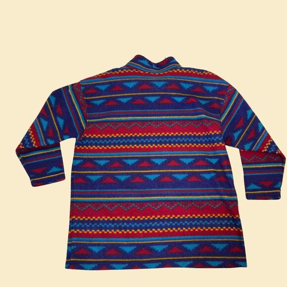 Vintage 90s fleece, size 1X geometric/southwest Northwest Blue Woman sweatshirt - Picture 8 of 8